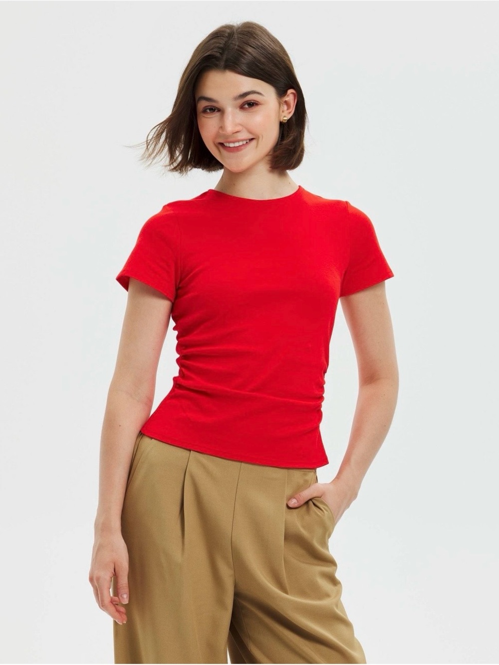 Red Ribbed Top
